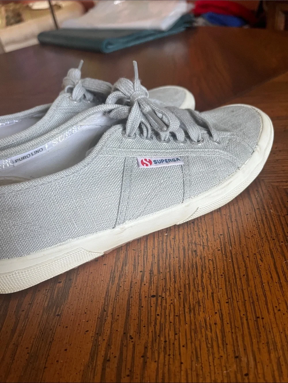 Superga Light Gray Canvas Low-Top Sneakers